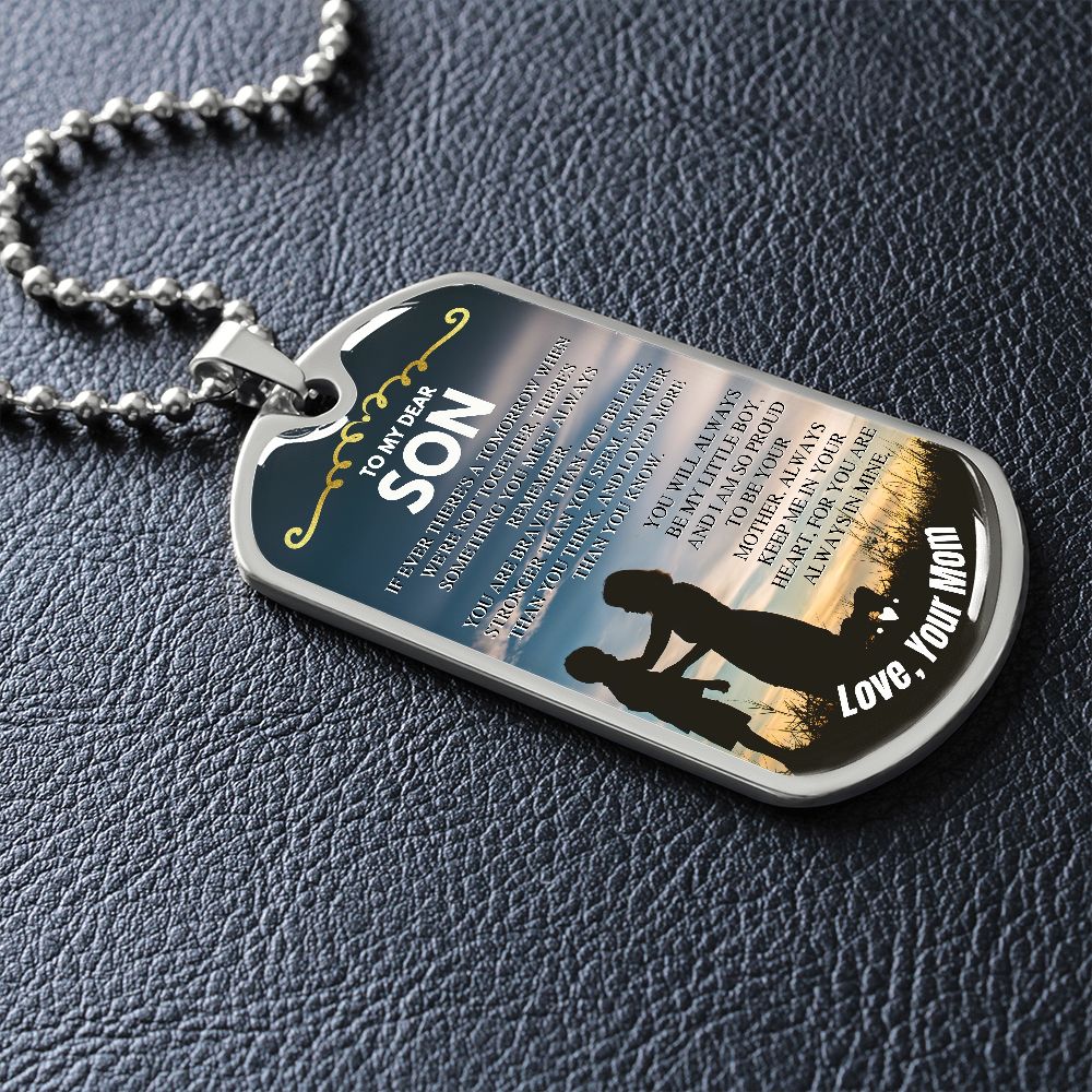 To My Son Dog Tag from Mom