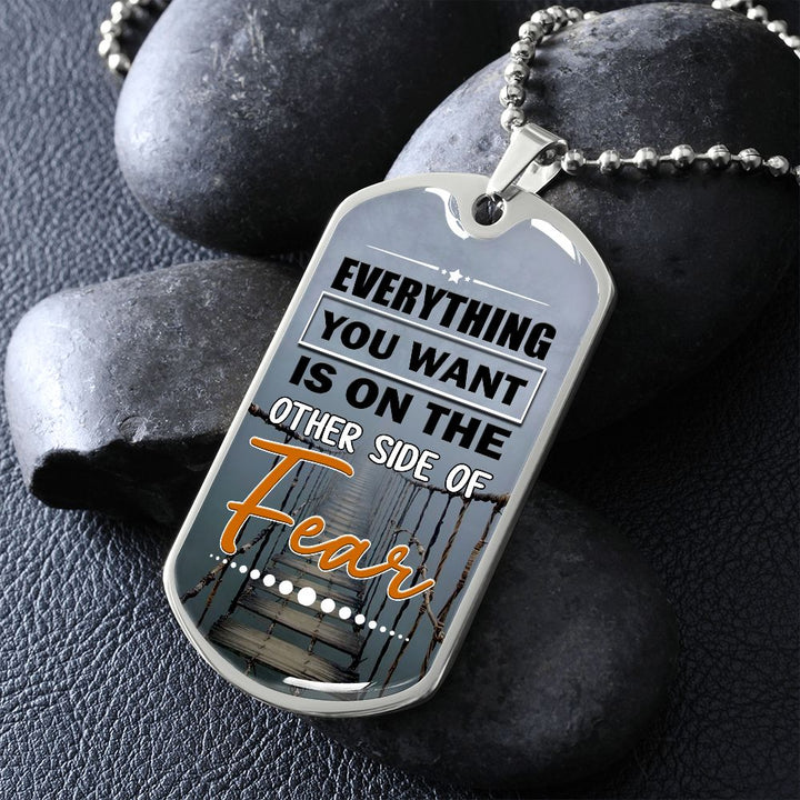 Face Your Fear Dog Tag Necklace Gift