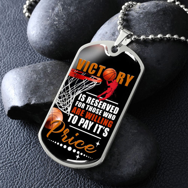 Basketball Victory Dog Tag Necklace Gift