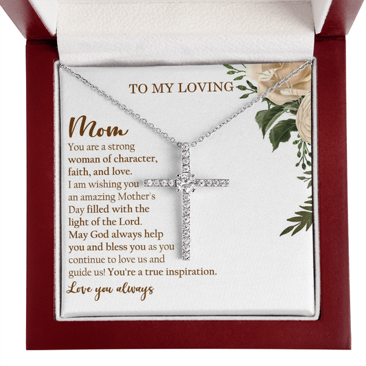 Inspirational Cross Necklace For Loving Mom