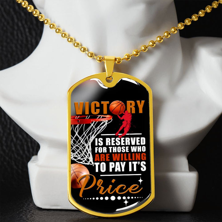Basketball Victory Dog Tag Necklace Gift