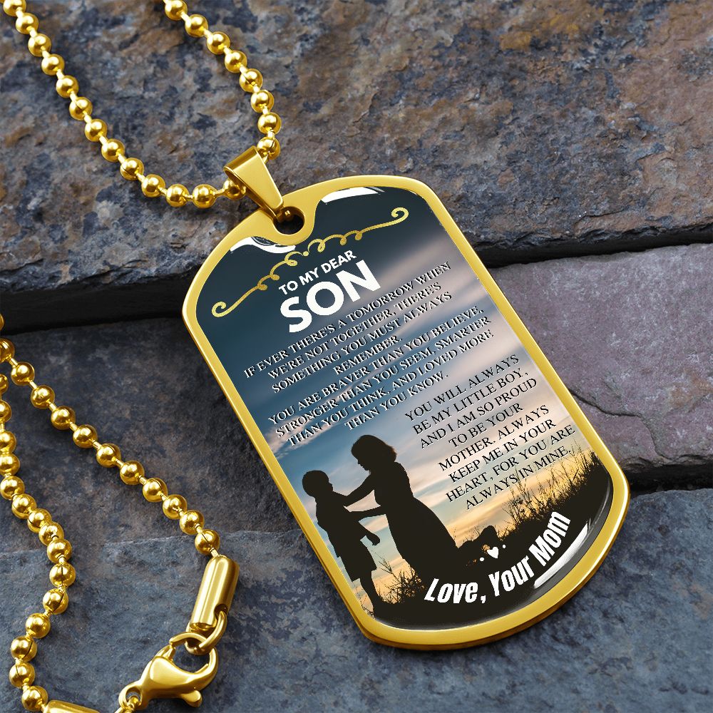 To My Son Dog Tag from Mom