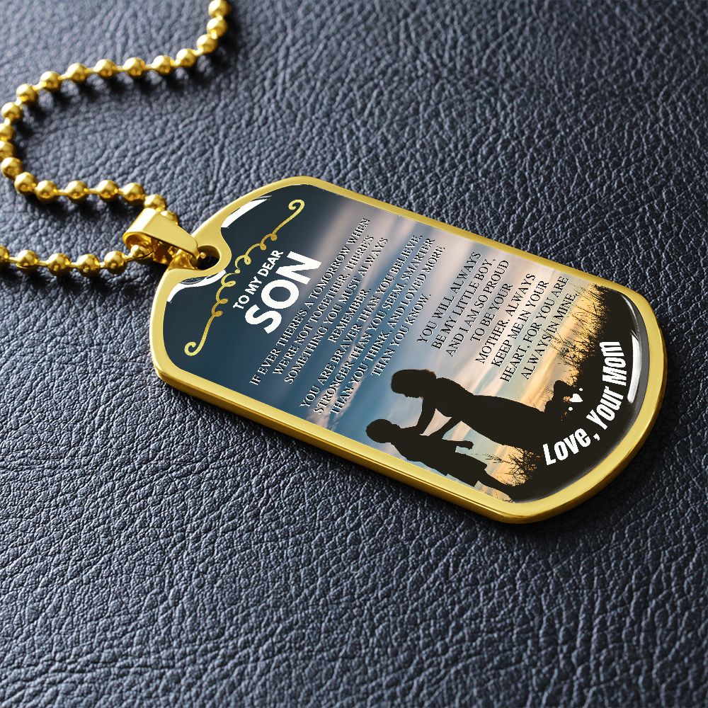 To My Son Dog Tag from Mom
