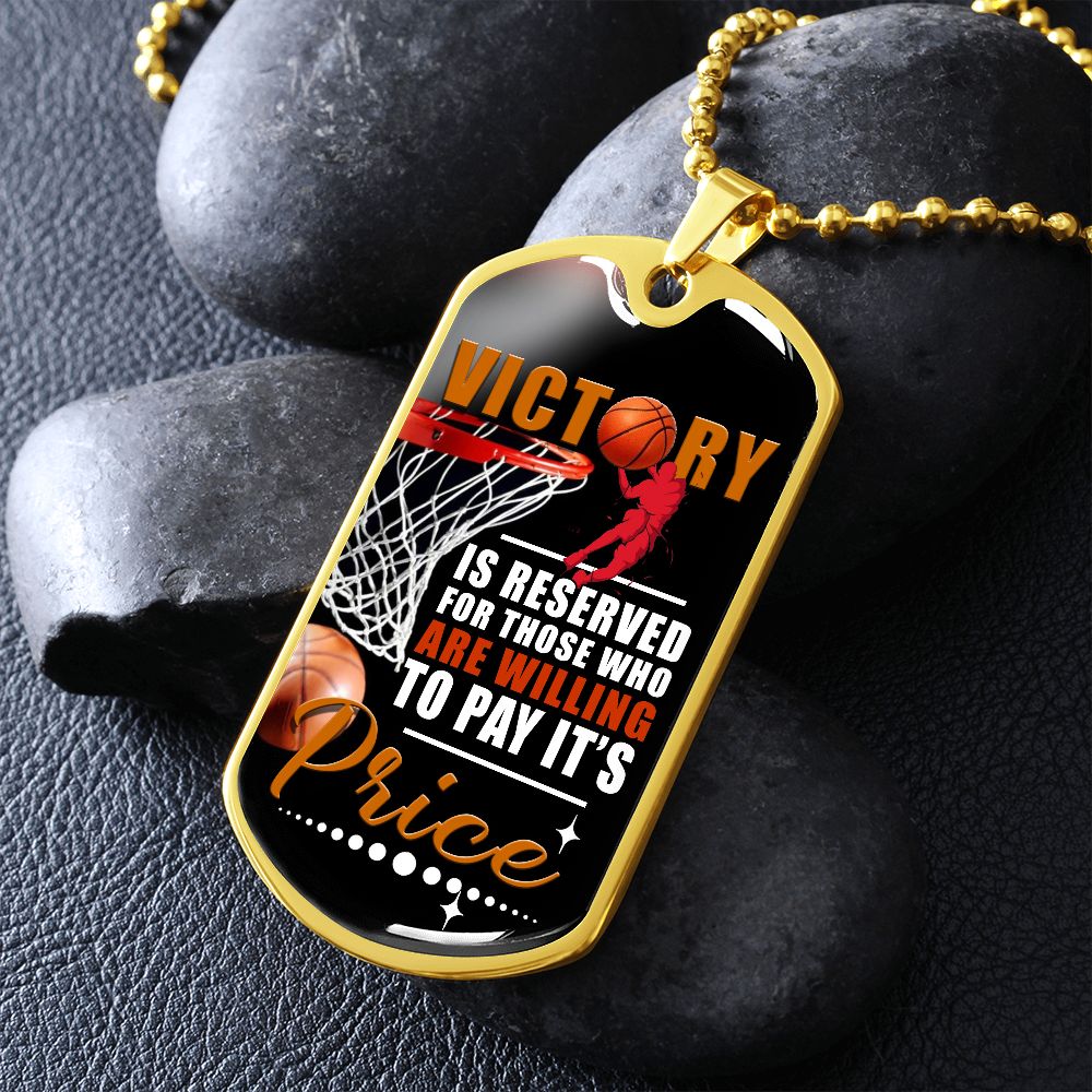 Basketball Victory Dog Tag Necklace Gift