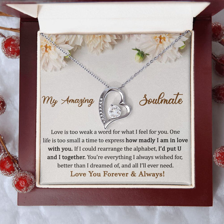 Heart Necklace for Soulmate with Love Note