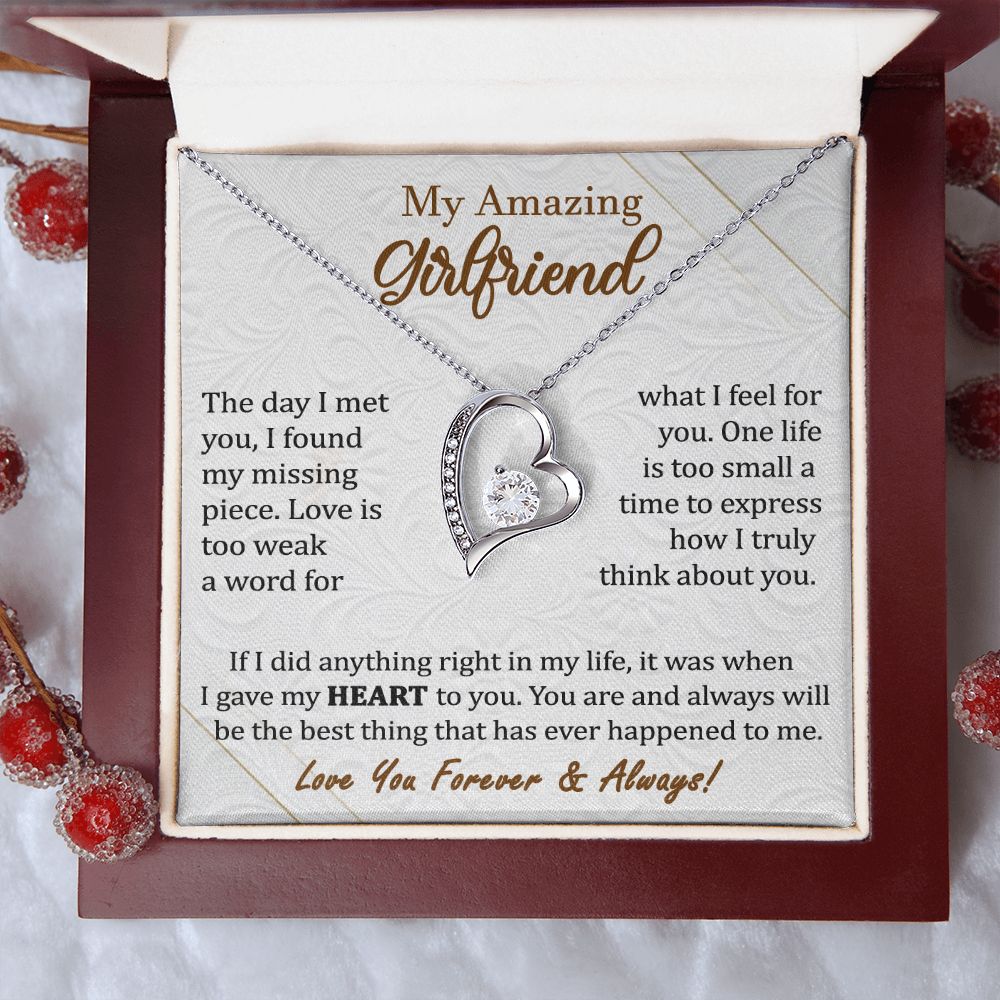 Heart Necklace Gift for Amazing Girlfriend