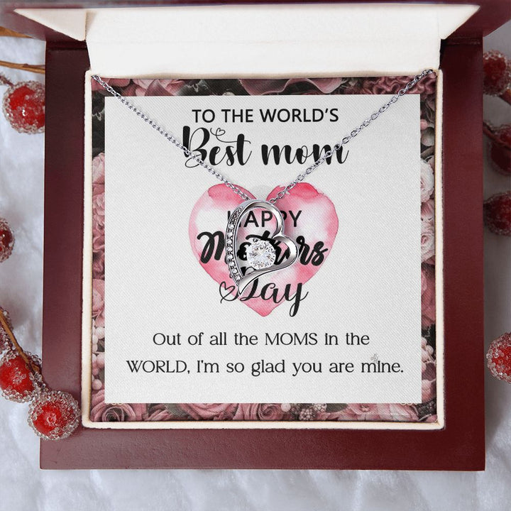 World’s Best Mom Heart Necklace