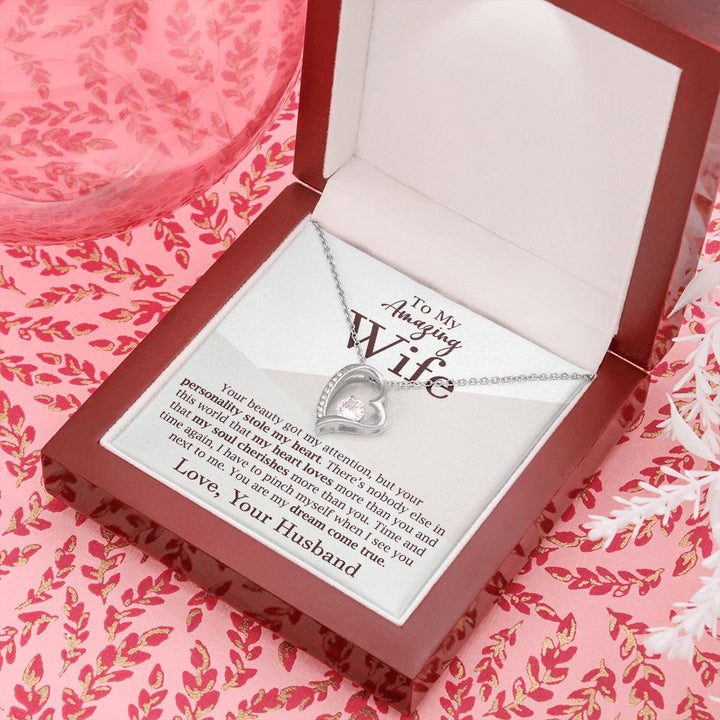 Romantic Heart Necklace Gift for Wife
