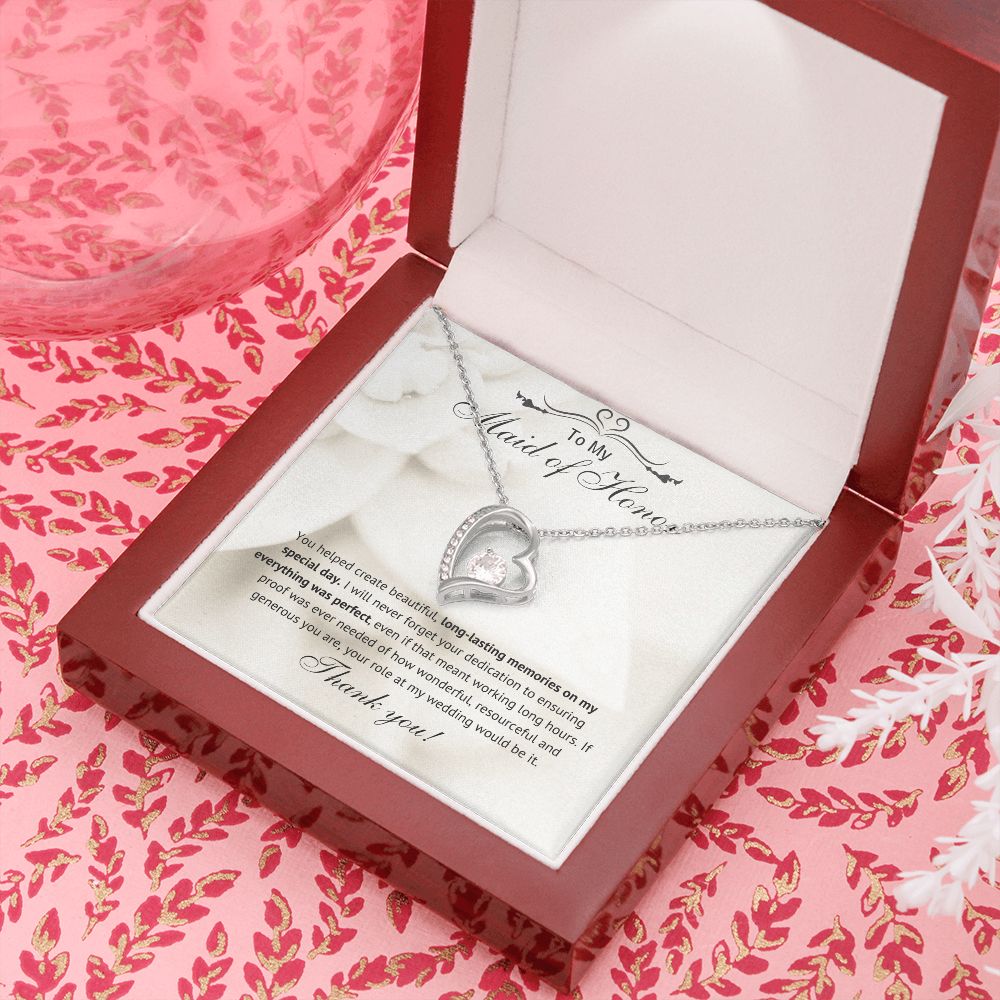 Maid of Honor Thank You Necklace from Bride