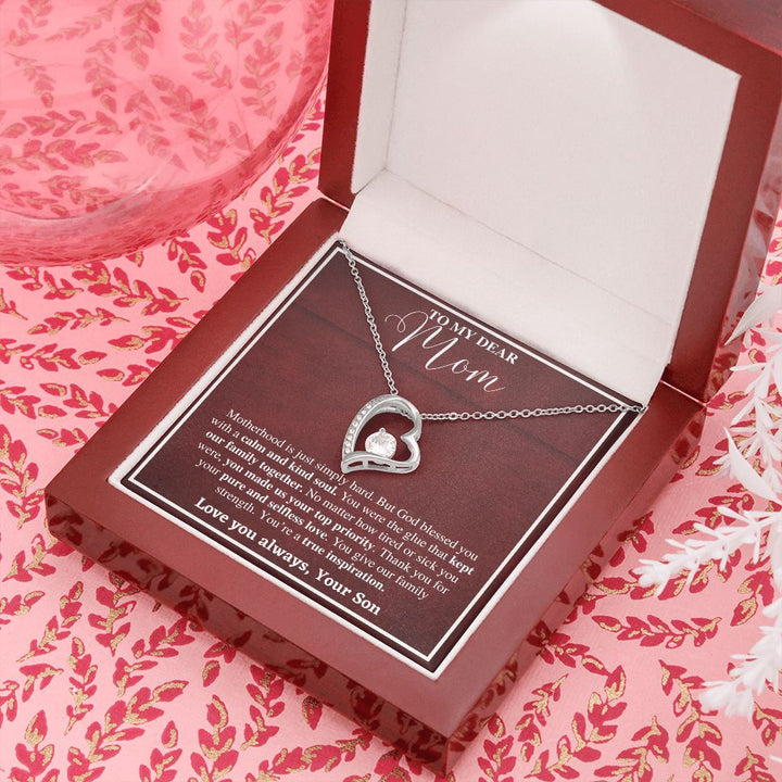 Heart Necklace Gift for Mom from Son