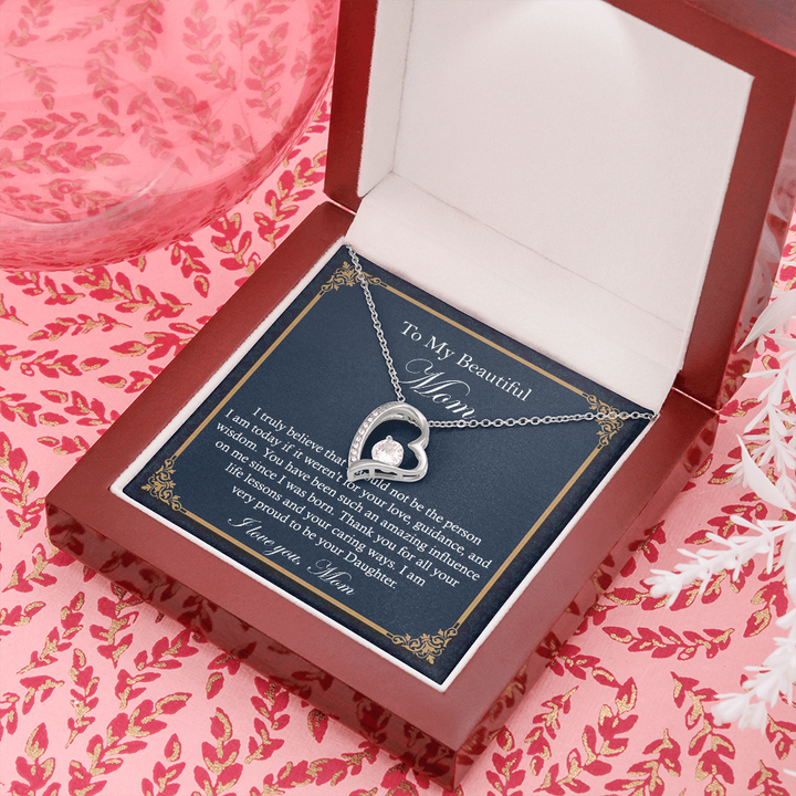 Heart Necklace Gift for Beautiful Mom