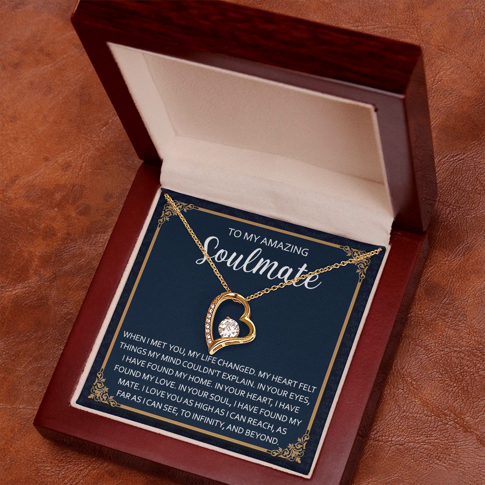 To My Amazing Soulmate Heart Necklace