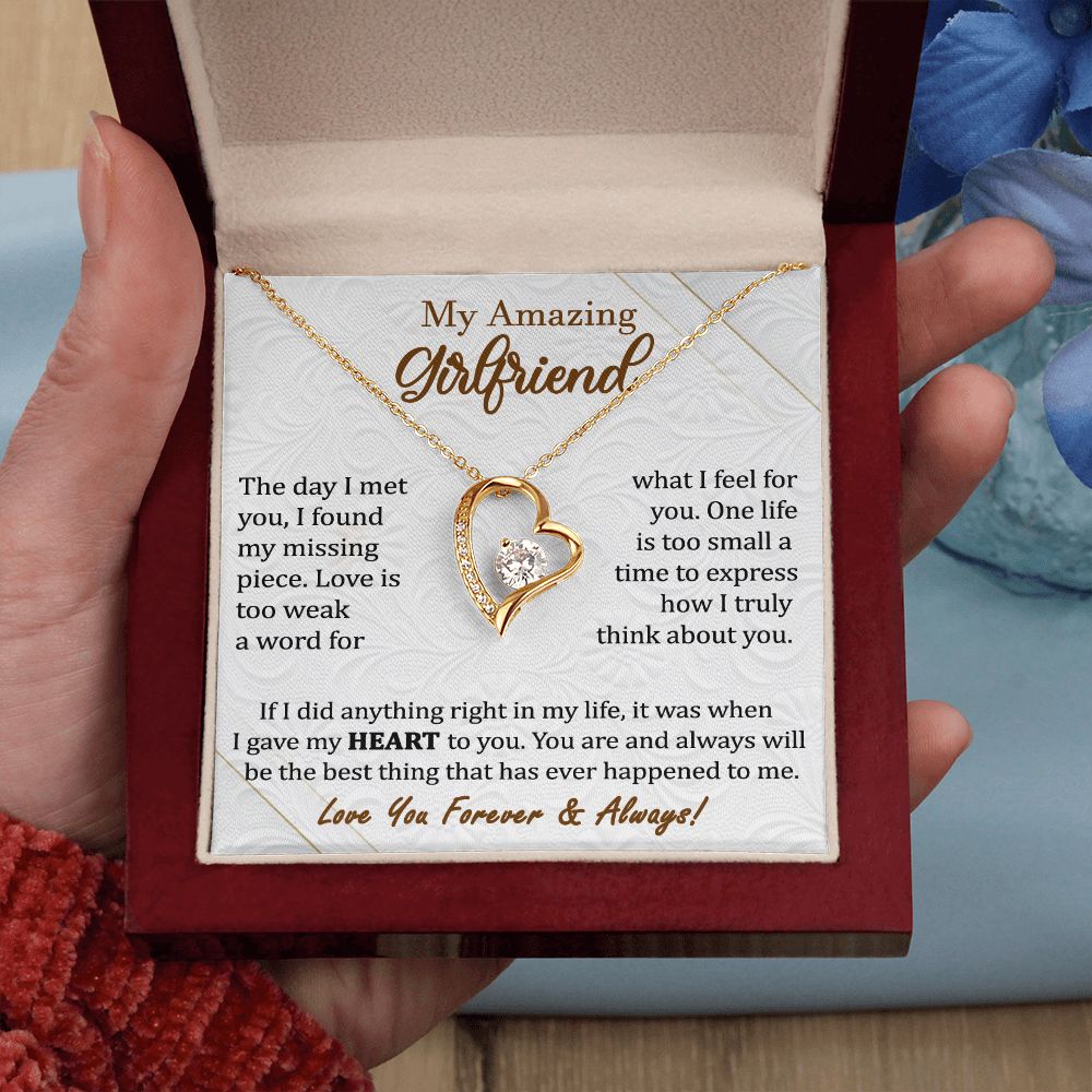 Heart Necklace Gift for Amazing Girlfriend