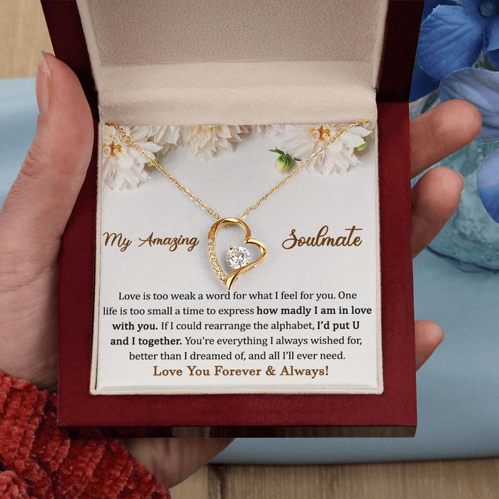 Heart Necklace for Soulmate with Love Note