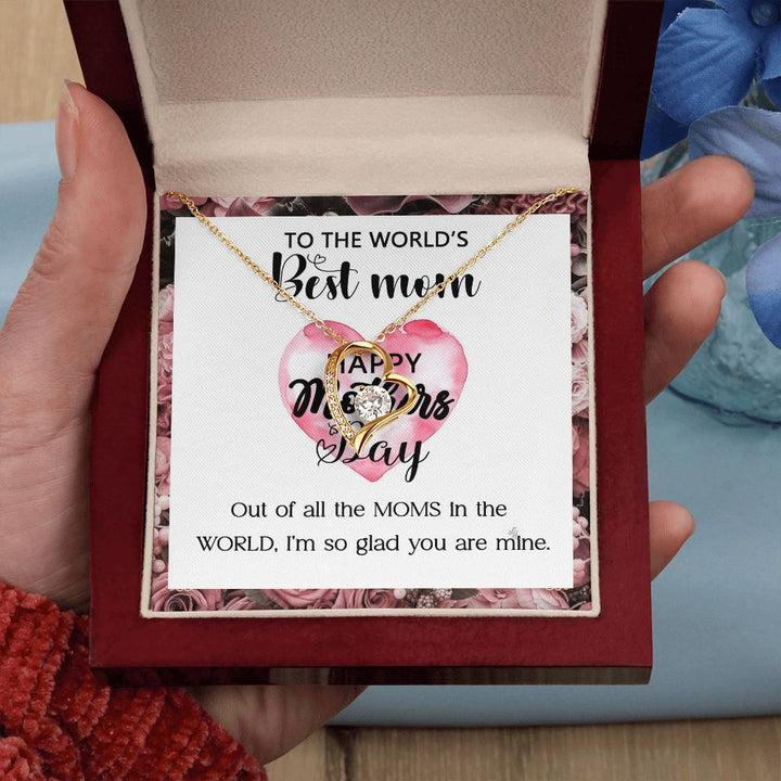 World’s Best Mom Heart Necklace