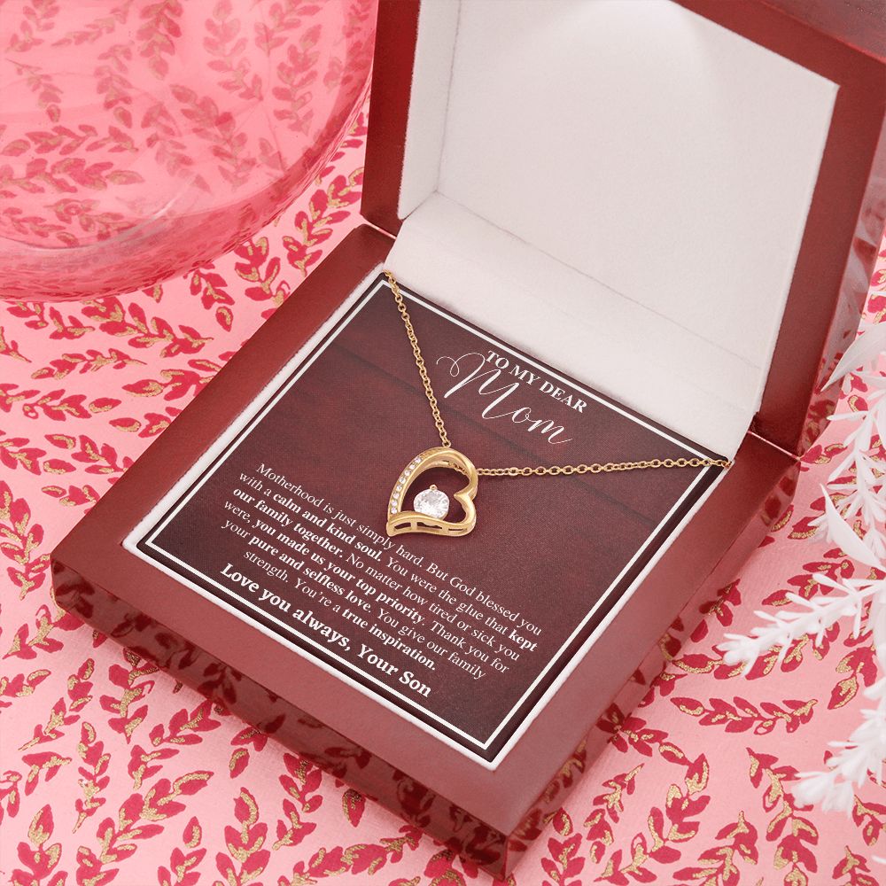 Heart Necklace Gift for Mom from Son