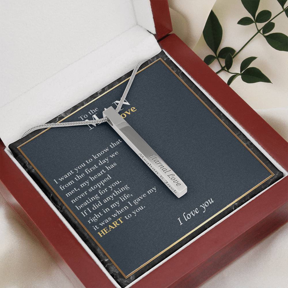 Engraved Bar Necklace Gift for Him