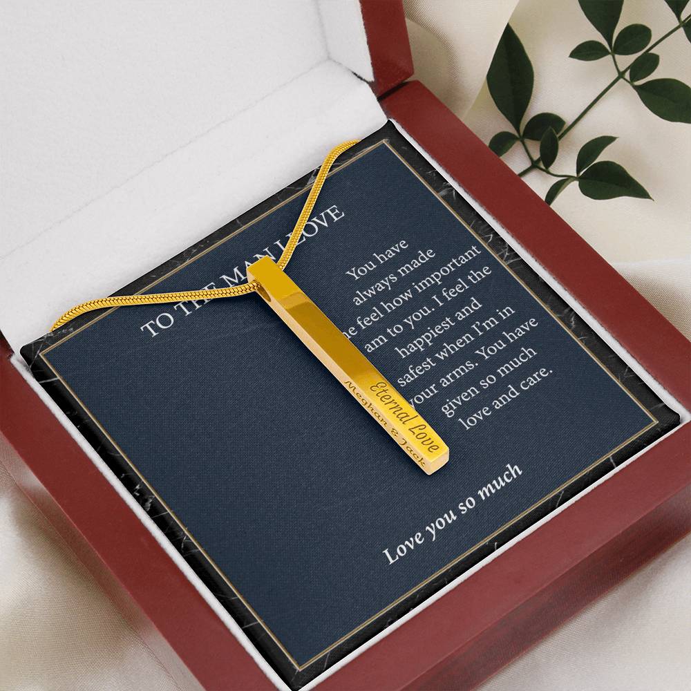 Engraved Bar Necklace  - To The Man I Love