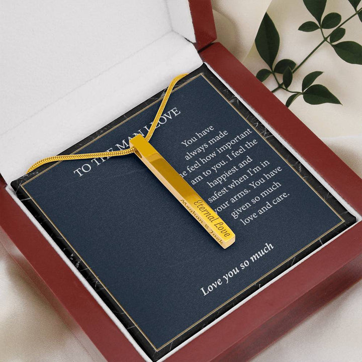 Engraved Bar Necklace  - To The Man I Love