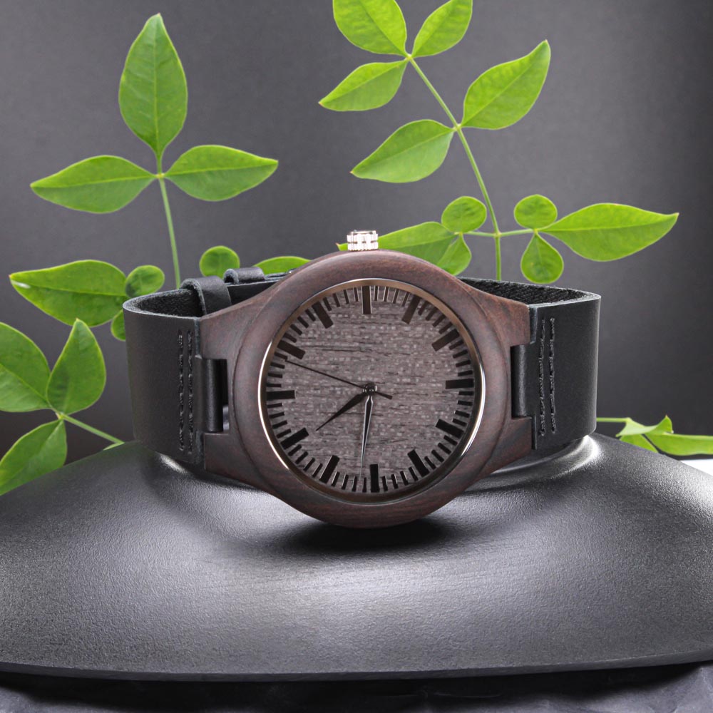 Men Engraved Wood Engraved Watch For Son Personalized Watch For