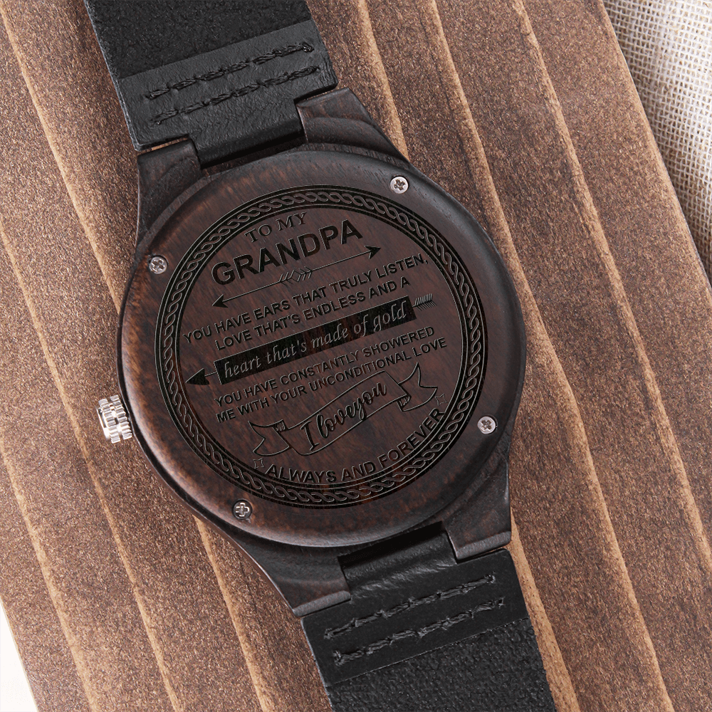 To My Grandpa Wood Watch
