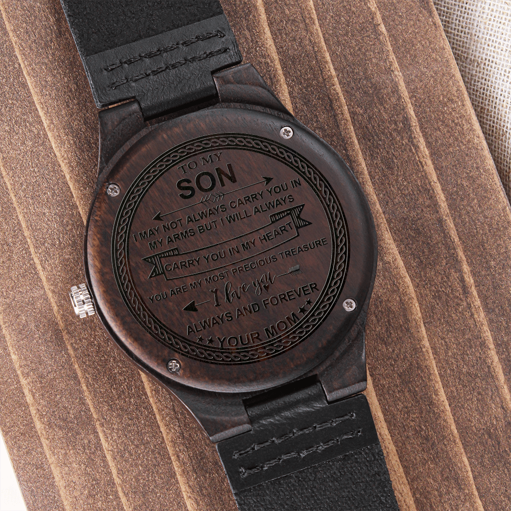 To My Son - Wood Watch Gift From Mom