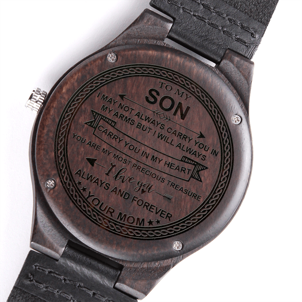 To My Son - Wood Watch Gift From Mom