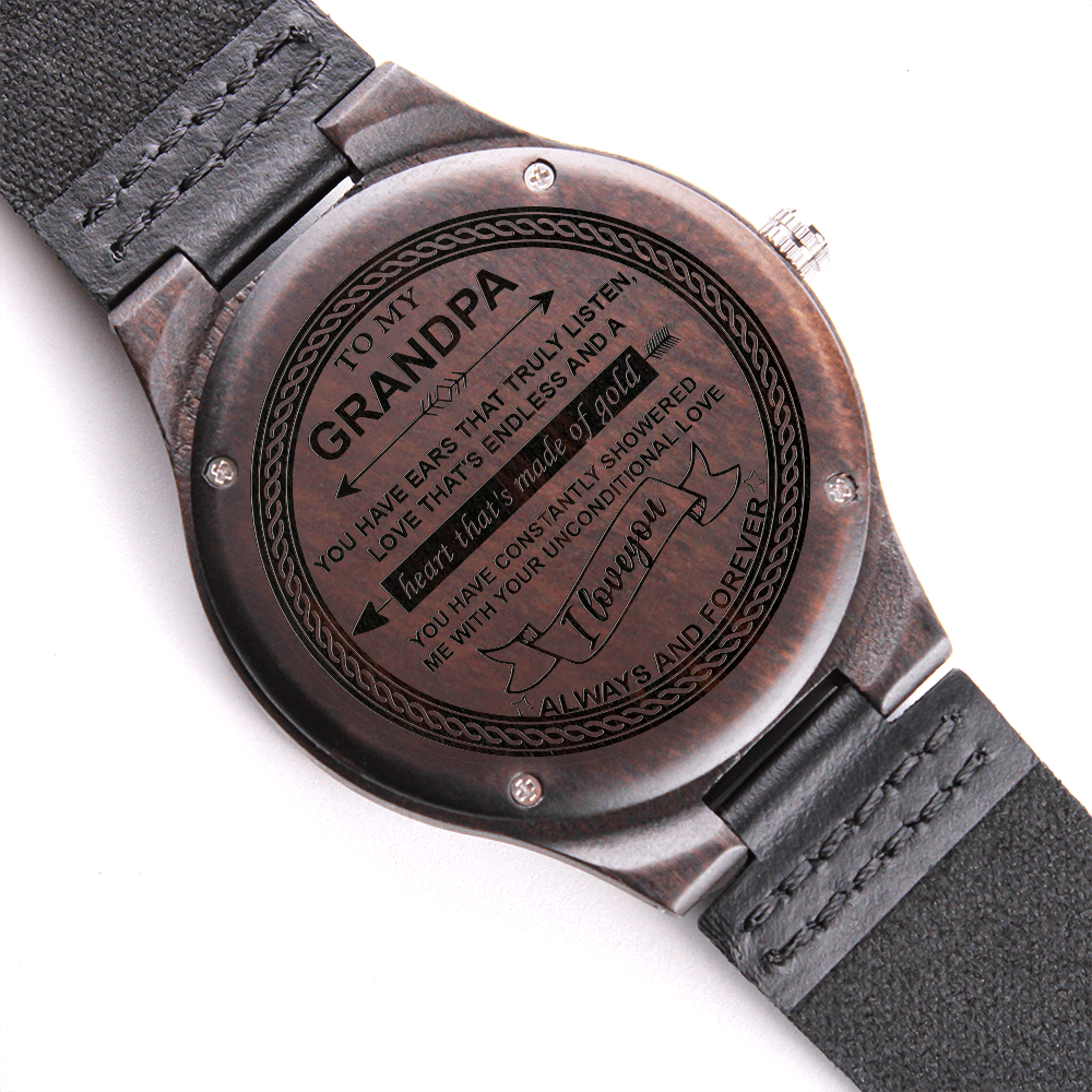 To My Grandpa Wood Watch