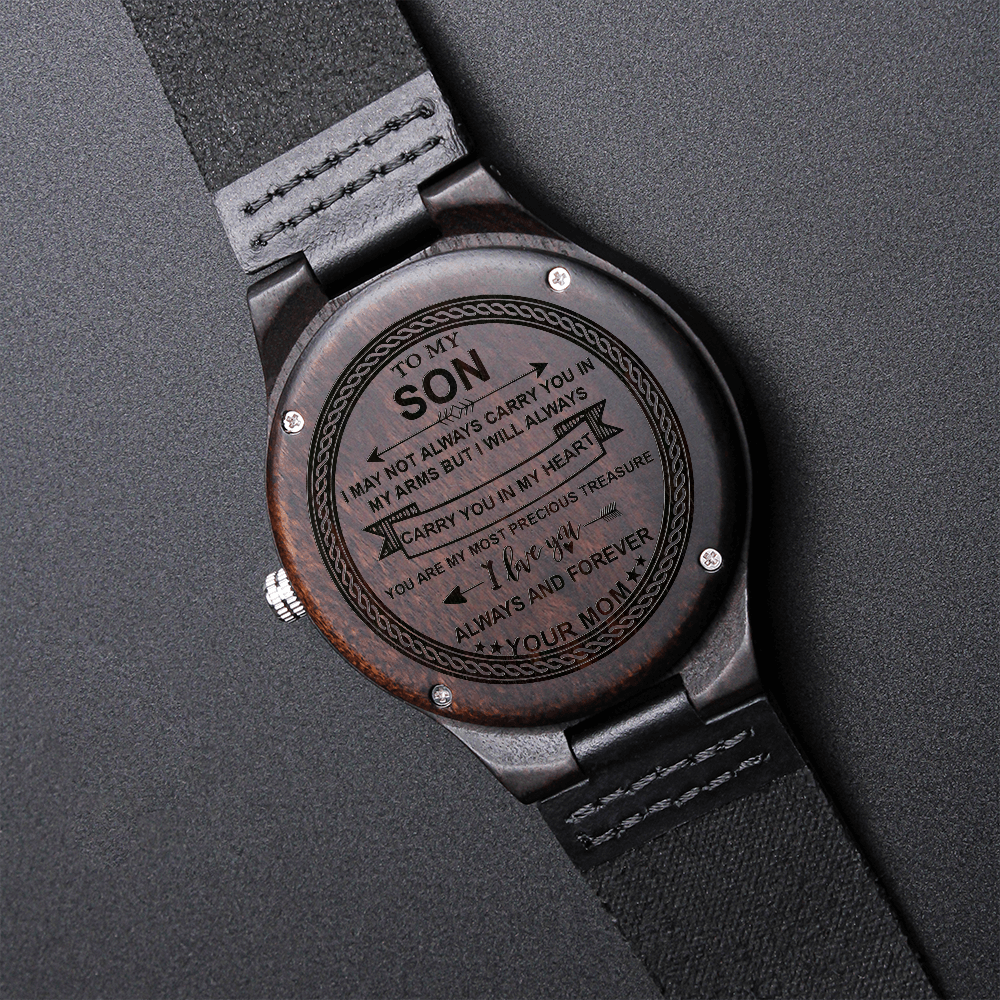 To My Son - Wood Watch Gift From Mom