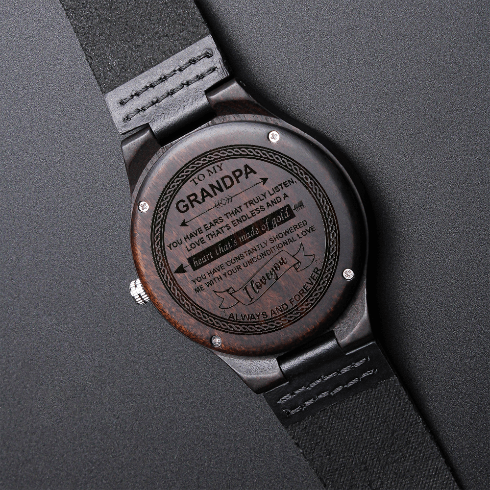 To My Grandpa Wood Watch