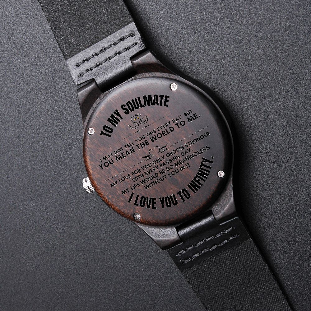 Engraved Wooden Watch for Soulmate Gift