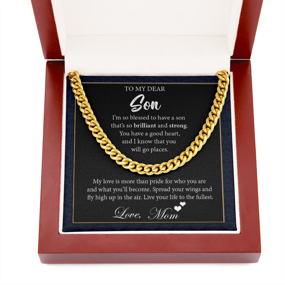 Cuban Chain Necklace Gift for Son from Mom