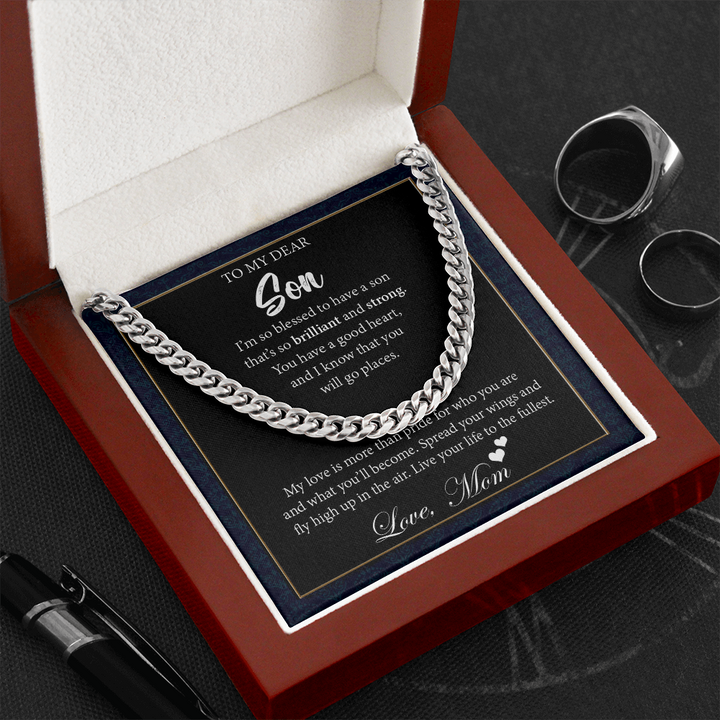 Cuban Chain Necklace Gift for Son from Mom