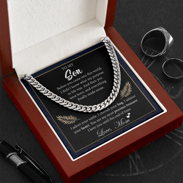Cuban Chain Necklace Gift for Son