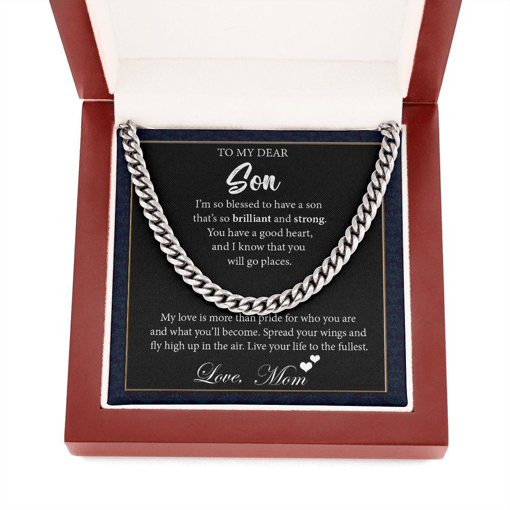 Cuban Chain Necklace Gift for Son from Mom