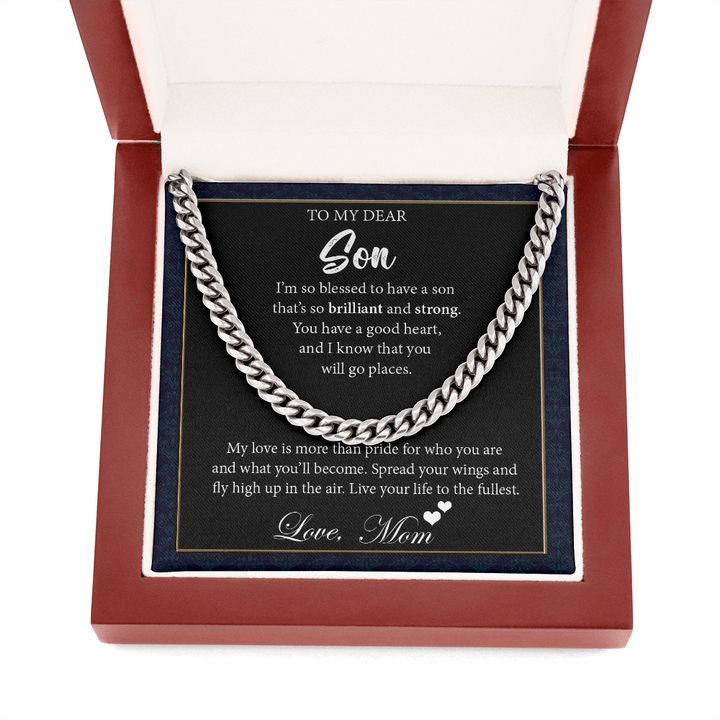Cuban Chain Necklace Gift for Son from Mom