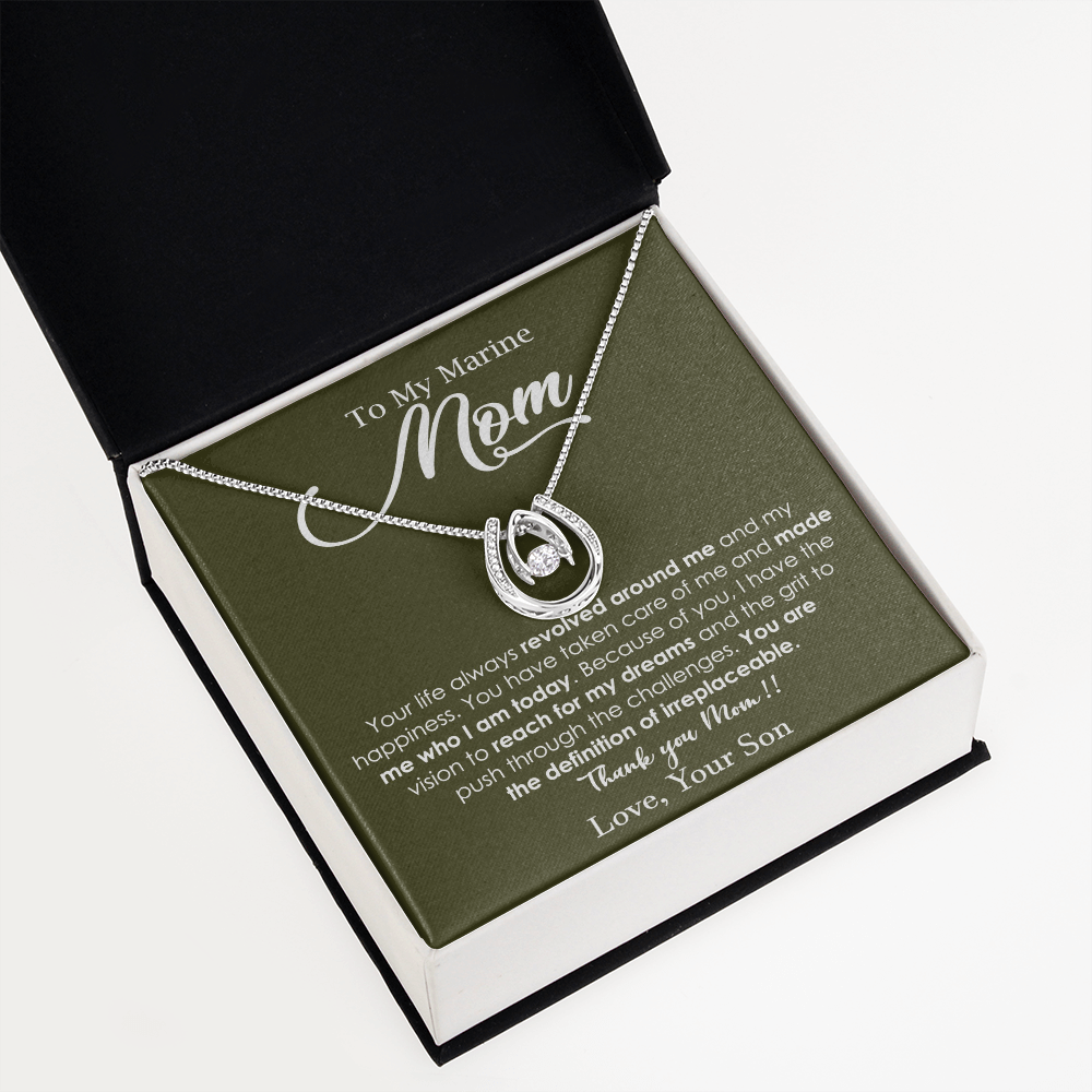Dancing Heart Necklace for Marine Mom