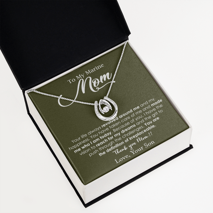 Dancing Heart Necklace for Marine Mom