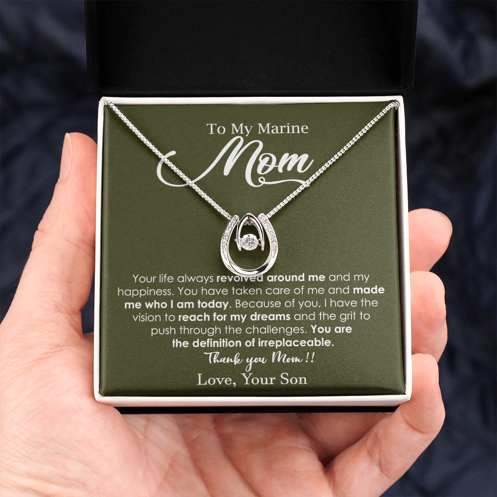 Dancing Heart Necklace for Marine Mom