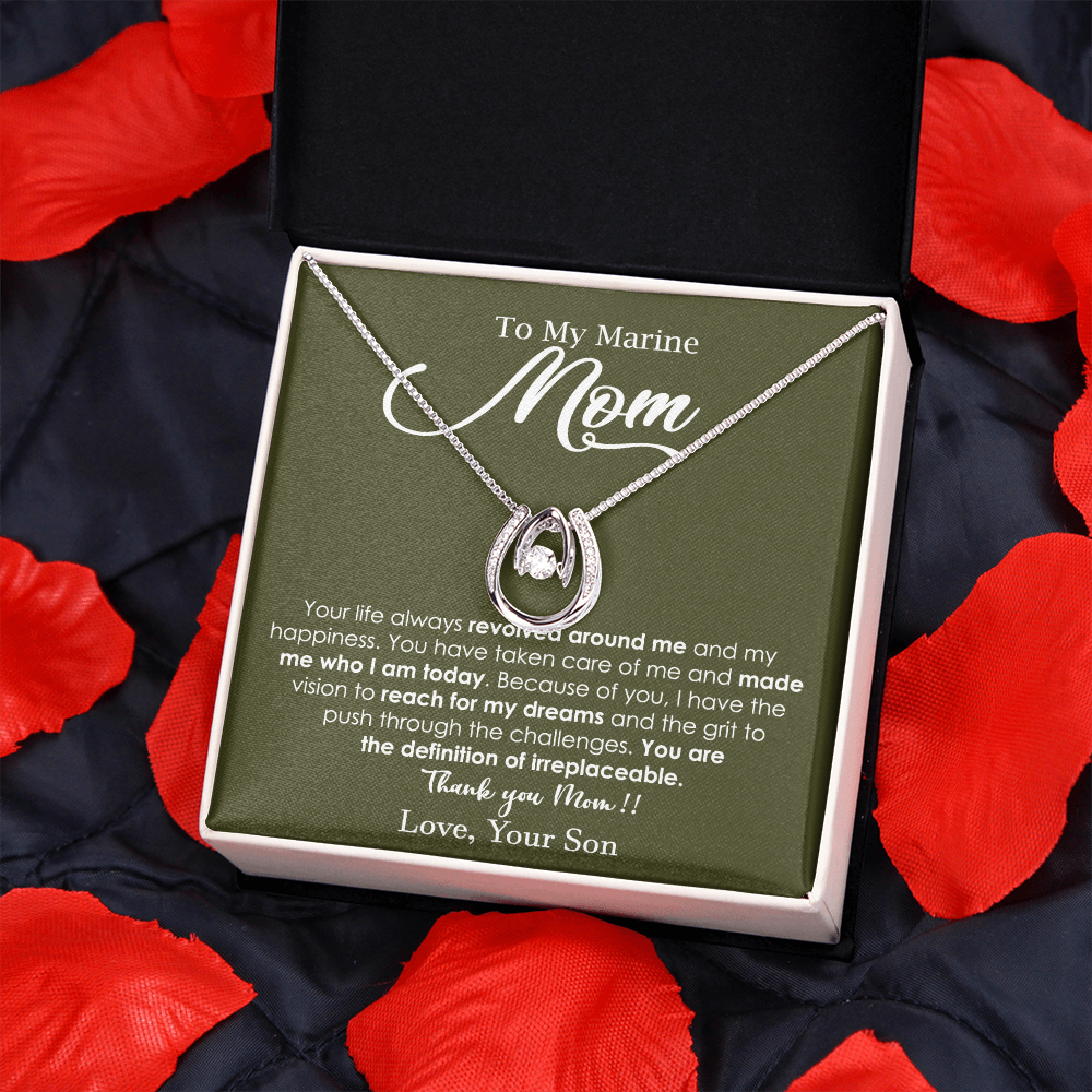 Dancing Heart Necklace for Marine Mom