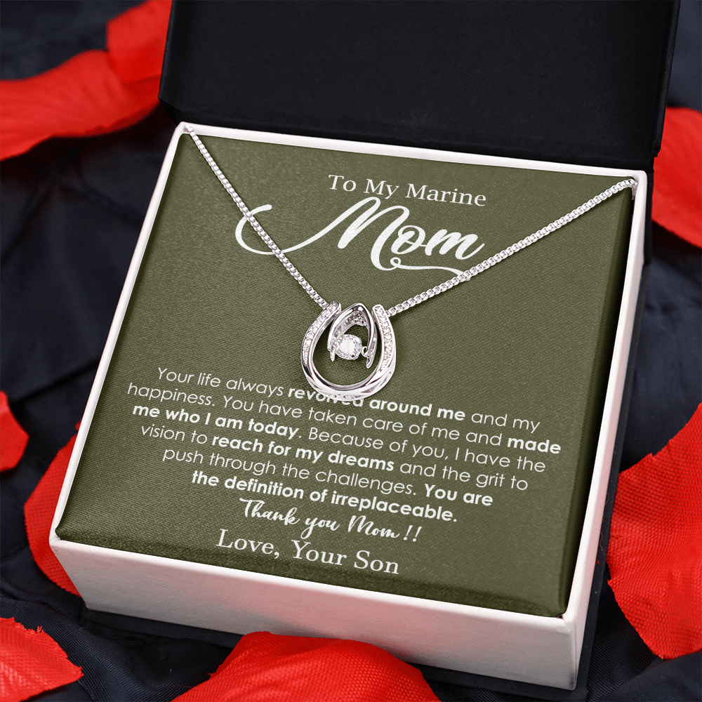 Dancing Heart Necklace for Marine Mom