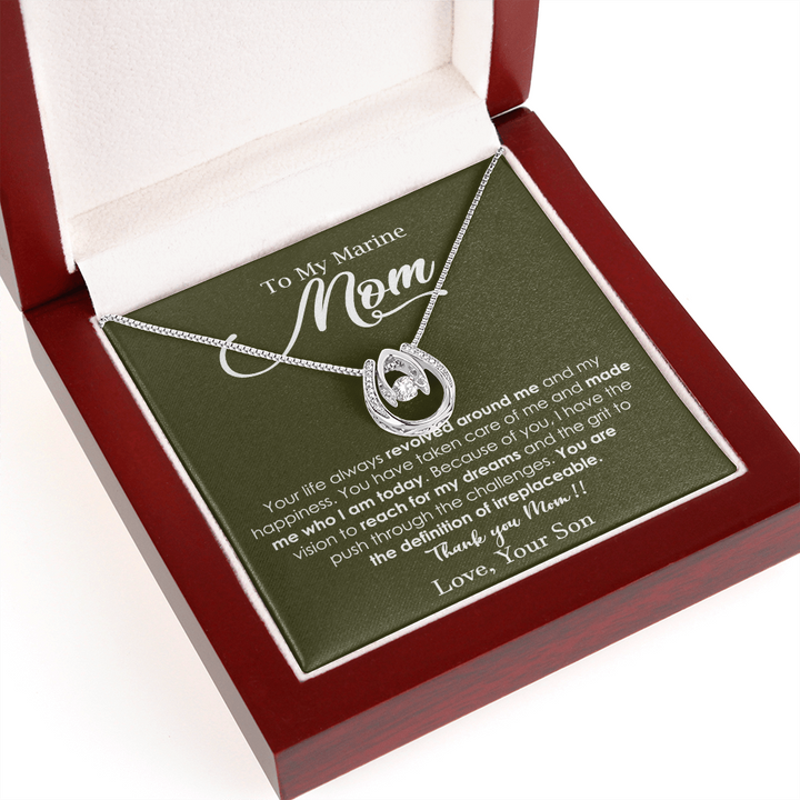 Dancing Heart Necklace for Marine Mom