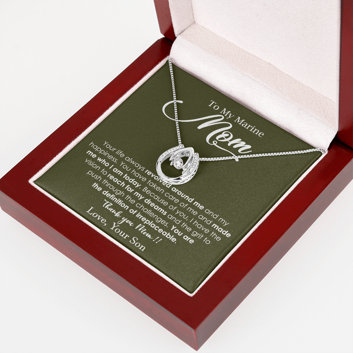 Dancing Heart Necklace for Marine Mom