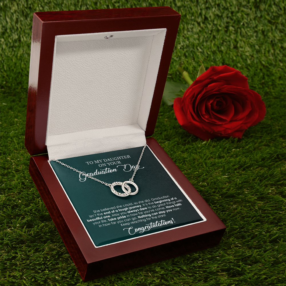 Graduation Interlocking Circles Necklace Gift for Daughter