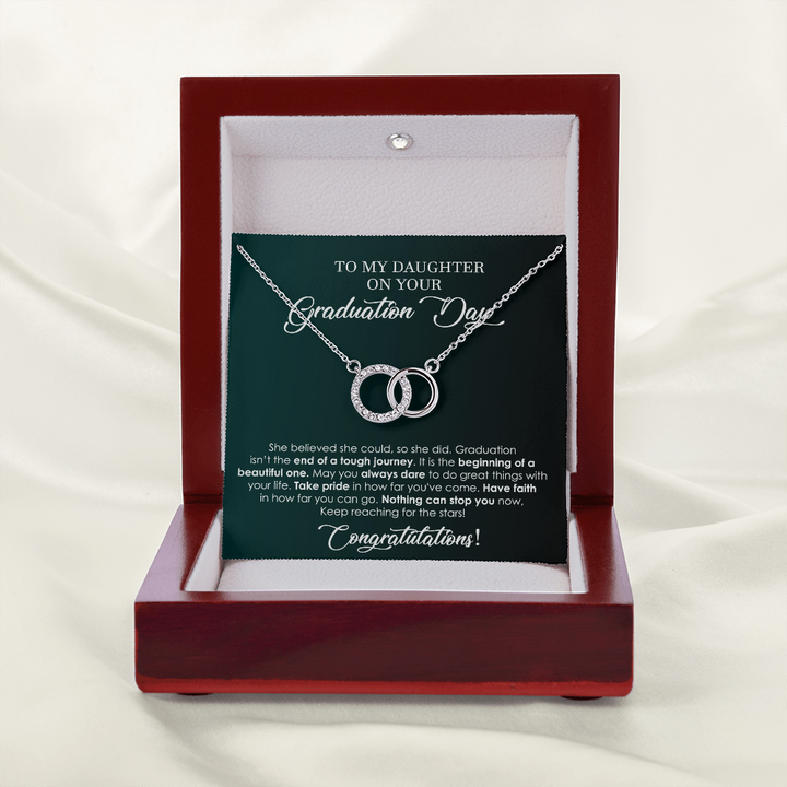 Graduation Interlocking Circles Necklace Gift for Daughter