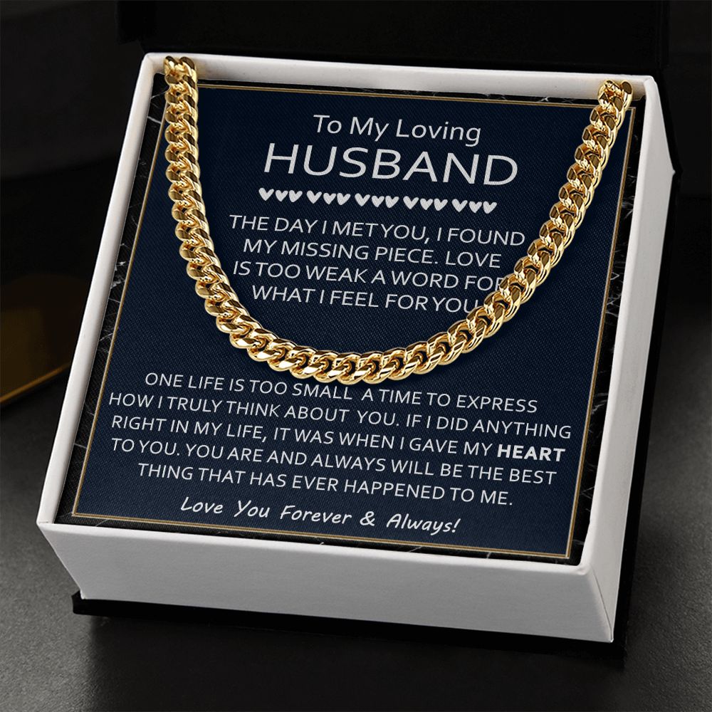 Cuban Link Chain Gift for Husband