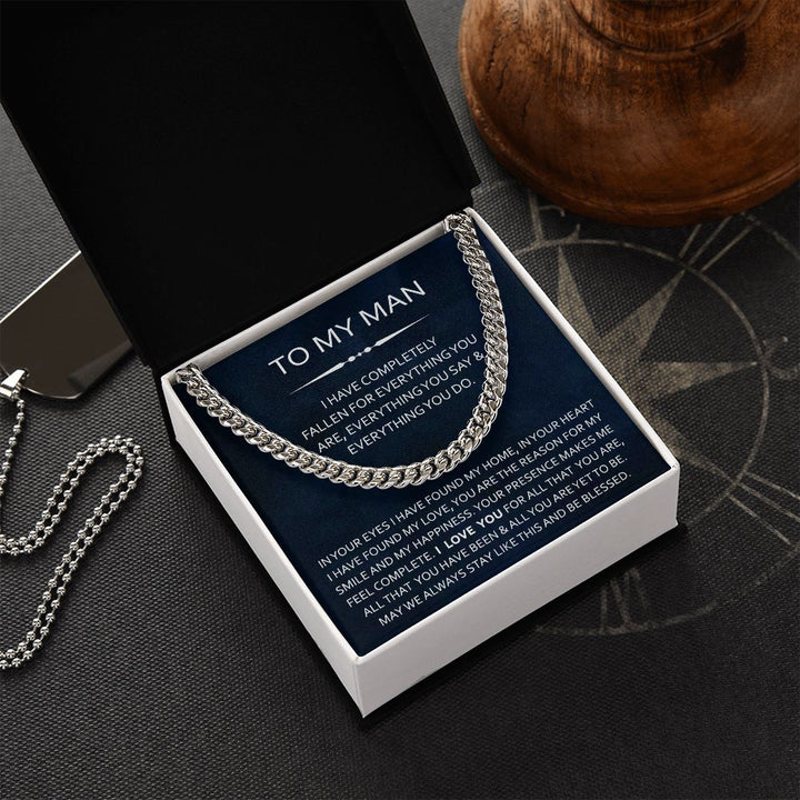 To My Man Cuban Chain Necklace Gift