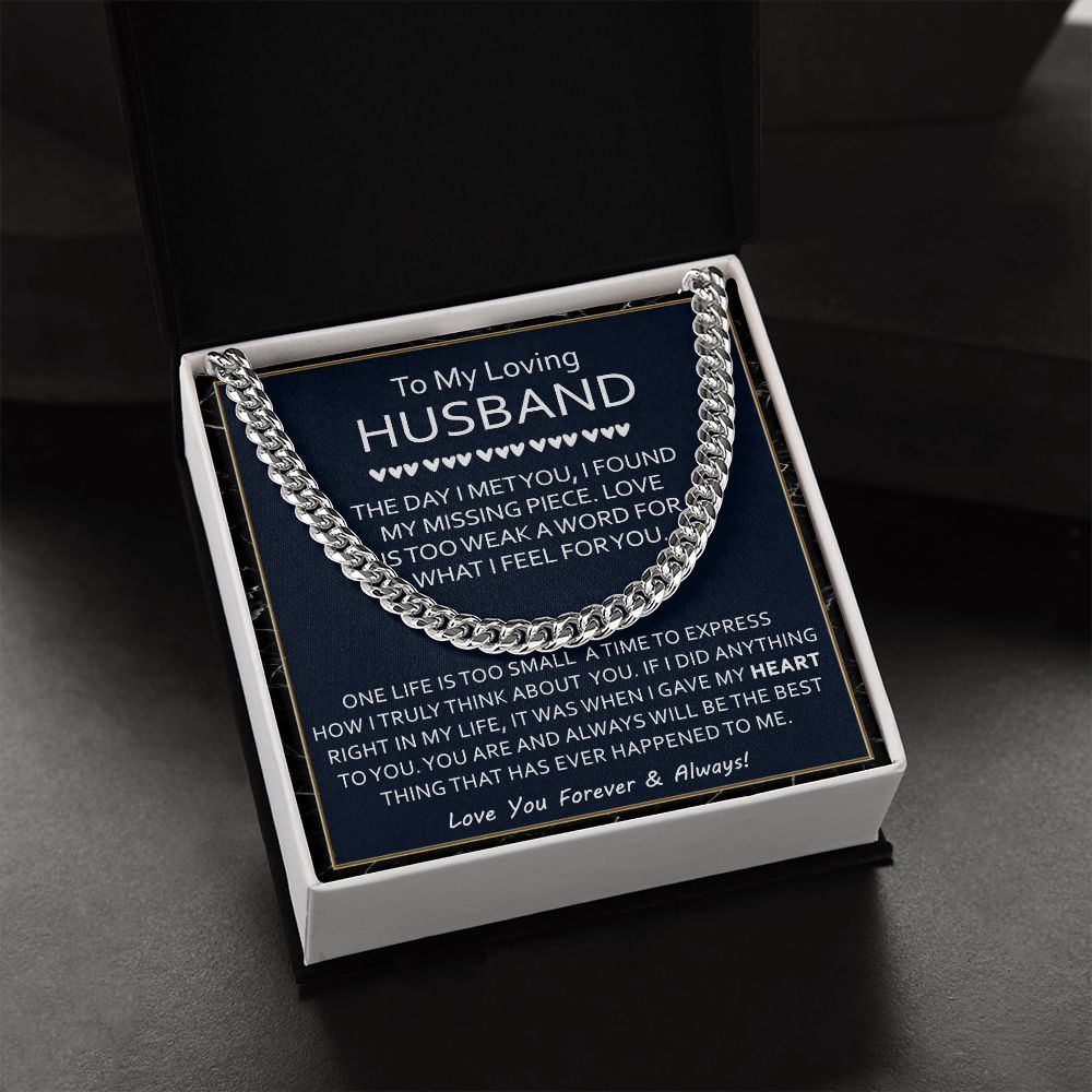 Cuban Link Chain Gift for Husband