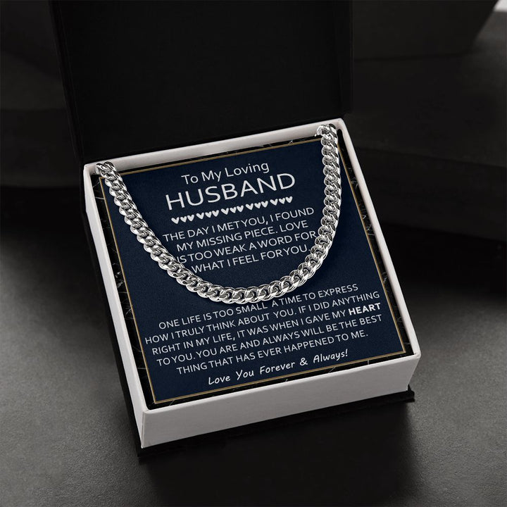 Cuban Link Chain Gift for Husband