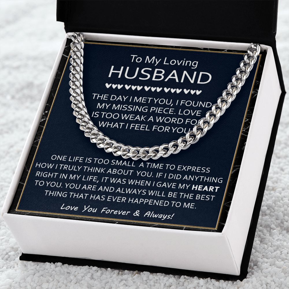 Cuban Link Chain Gift for Husband